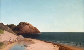 John F. Kensett (American, 1816-1872) "Singing Beach & Eagle Rock, Magnolia, Massachusetts"